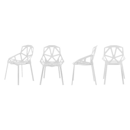 Modern Home set van 4 design geometrische kuipstoelen - Eetkamer stoelen - Wit