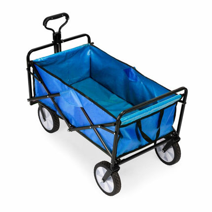 Multistore Bolderkar opvouwbaar 100L en 80kg draagkracht - strandkar - bolderwagen - blauw