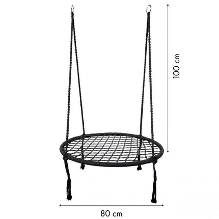 Modern Home weerbestendige kraaiennest schommelstoel - Tot 150 kg draagvermogen - Nestschommel - Voor binnen en buiten - Zwart