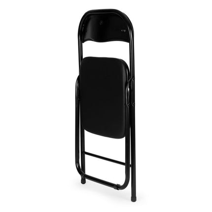 Modern Home set van 4 klapstoelen met een zithoogte van 44.5 cm zwart - gemakkelijk op te bergen