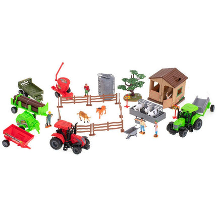48-delige speelgoed boerderij met dieren, speelmat en tractoren - Boerderijspeelgoed