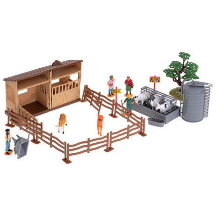 48-delige speelgoed boerderij met dieren, speelmat en tractoren - Boerderijspeelgoed