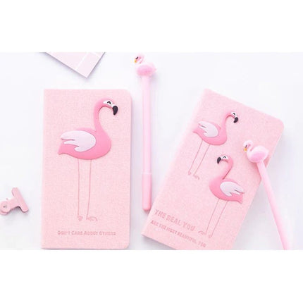 Dagboek flamingo notitieboek met pen roze - Notitieboek of dagboek