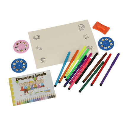 Tekentafel met 24 afbeeldingen diaprojector inclusief tekenboek en stiften - Ideaal om kinderen te leren tekenen en kleuren