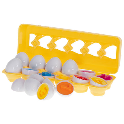 Eieren Sorteren Montessori Speelgoed - Vormen en Kleuren - Sorteer Speelgoed - Puzzel 12 Stuks