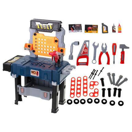 65-delige speelgoed gereedschap werkbank 2 in 1 met accessoires