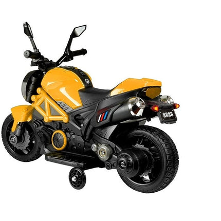 Elektrische naked bike - kindermotor - motor voor kinderen tot 25kg max 1-3 km/h geel