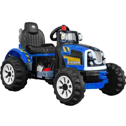 Kingdom elektrische tractor voor kinderen blauw - 2 - 5km/h - 106 cm x 61 cm x 64 cm - accu voertuig voor kinderen