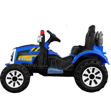 Kingdom elektrische tractor voor kinderen blauw - 2 - 5km/h - 106 cm x 61 cm x 64 cm - accu voertuig voor kinderen