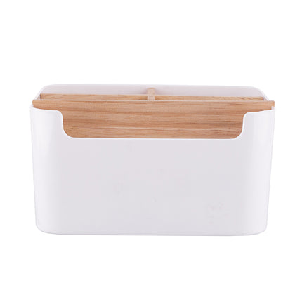 Altom design badkamer orginazer 5-vaks bamboe 18 x 14,5 x 9,5 cm wit bruin