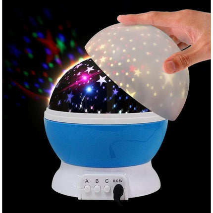 Star master dream 360° roterende projector lamp / nachtlamp met sterren blauw