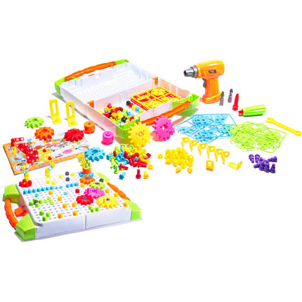 181 delige educatieve constructie bouw puzzel bouw set + speelgoed boormachine en schroeven vanaf 3 jaar