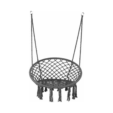 Hangstoel van touw voor binnen of buiten grijs/antraciet