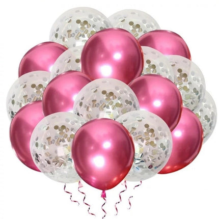VSE luxe confetti ballonnen 20 stuks metallic roze zilver
