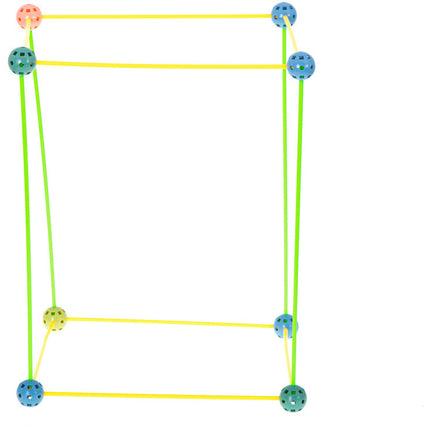 Geometrische constructie XXL set 480 delig - Bouwrietjes in opbergbox - Maak je eigen bouwwerken