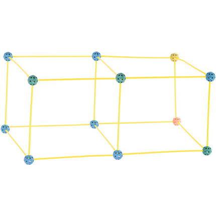 Geometrische constructie XL set 320 delig - Bouwrietjes in opbergbox - Maak je eigen bouwwerken