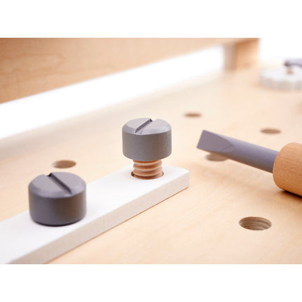 Speelgoed gereedschap werkbank van hout met accessoires