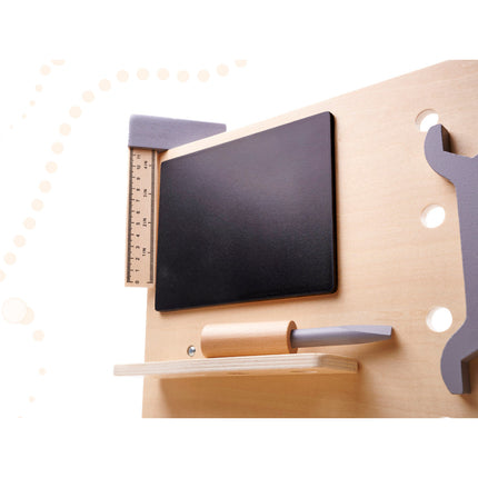 Speelgoed gereedschap werkbank van hout met accessoires