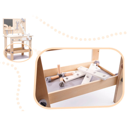 Speelgoed gereedschap werkbank van hout met accessoires