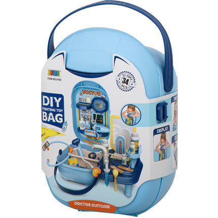 Bowa 34 delige dokter speelset inclusief opbergkoffer - dokterskoffer blauw
