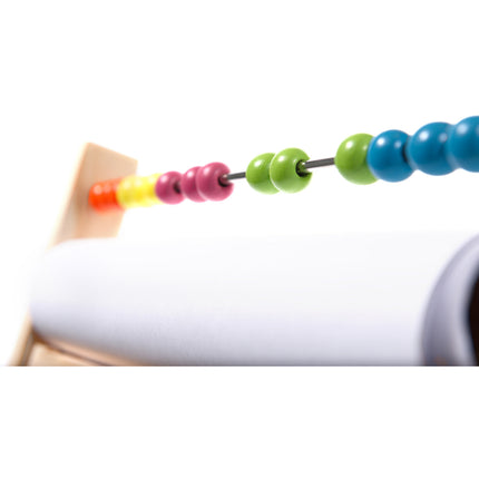 Houten 2 in 1 staand krijtbord en whitboard inclusief magnetische letters krijt en markeerstift- telraam - schoolbord - tekenbord - 39 x 37 x 90 cm