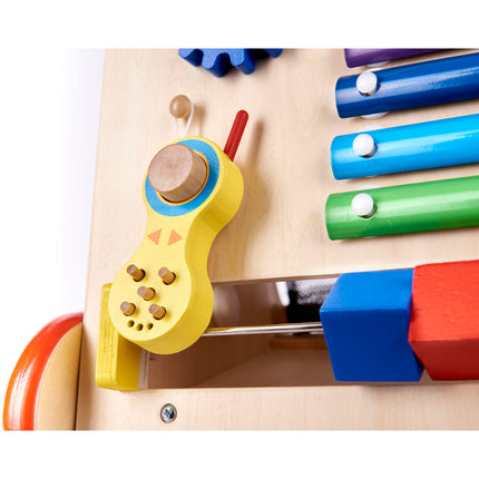 6 in 1 educatieve houten loopwagen - activiteiten looptrainer 31.5 x 33 x 50 cm