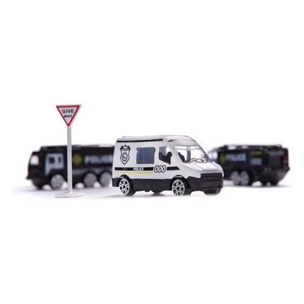 Speelgoed vliegtuig met licht en geluid + 3 politie auto voertuigen