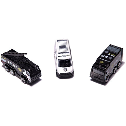 Speelgoed vliegtuig met licht en geluid + 3 politie auto voertuigen