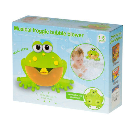 Bubble Froggie muzikale kikker met muziekjes en zeepbellen voor in bad groen / geel