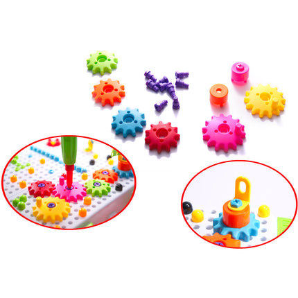 181 delige educatieve constructie bouw puzzel bouw set + speelgoed boormachine en schroeven vanaf 3 jaar