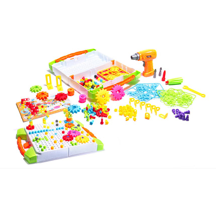 181 delige educatieve constructie bouw puzzel bouw set + speelgoed boormachine en schroeven vanaf 3 jaar