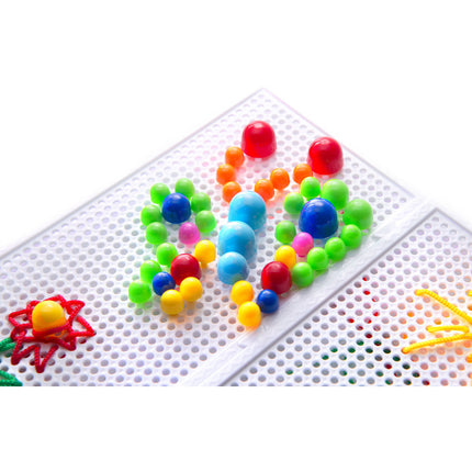 603 Delige insteekmozaïek bord met veters en afbeeldingen unieke leerzame set - naaiset - rijgen