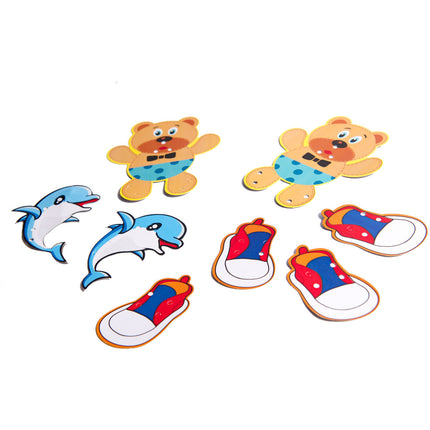 603 Delige insteekmozaïek bord met veters en afbeeldingen unieke leerzame set - naaiset - rijgen