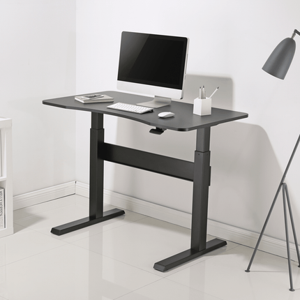 Rebel Office RB-0200 zit sta bureau pneumatisch in hoogte verstelbaar 120 x 67.5 cm zwart