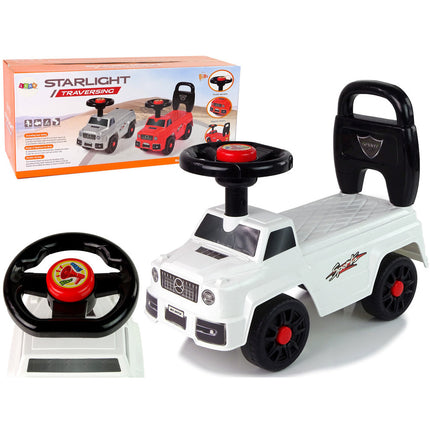 Starlight Traversing Mercedes loopauto met claxon en rugsteun vanaf 1 jaar 47 x 22 x 39 cm wit