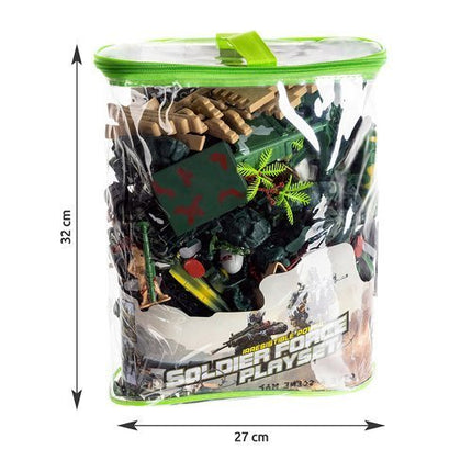 XXL Leger speelset 300 stuks incl tanks, vliegtuigen en gebouwen - Soldaten speelgoed - Soldaat set