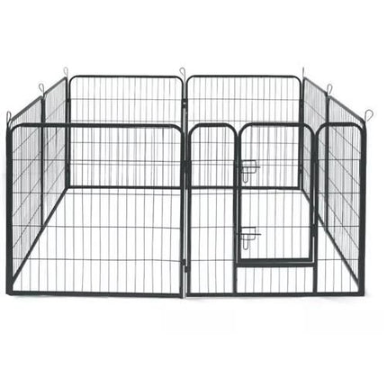 Malatec professionele multifunctionele honden ren met 6 delen van 80 x 80 cm - speelren - bench - hondenhek - afscheiding hek grijs