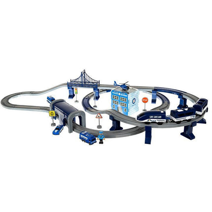 Elektrische Treinbaan en racebaan 92 delig - Politieset