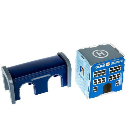 Elektrische Treinbaan en racebaan 92 delig - Politieset