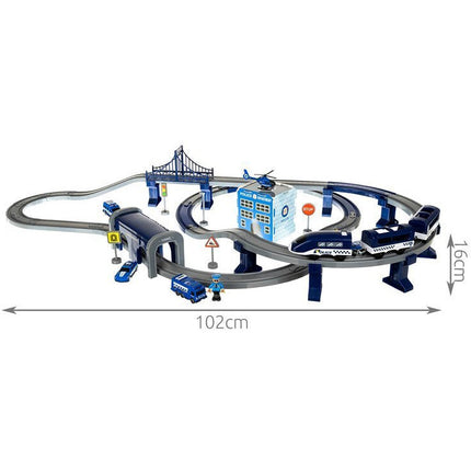 Elektrische Treinbaan en racebaan 92 delig - Politieset