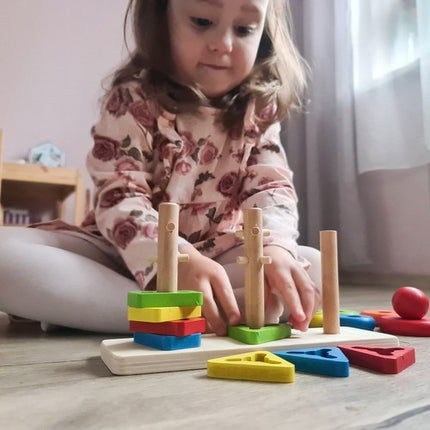 Kruzzel houten blokken sorteerder puzzel voor kinderen 7 x 22.5 x 11.5 cm
