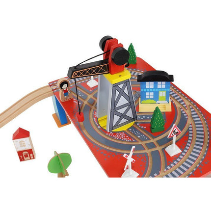 Kruzzel Houten Speelgoed treinset 88 delig met elektrische Trein - Treinspeelgoed