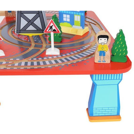 Kruzzel Houten Speelgoed treinset 88 delig met elektrische Trein - Treinspeelgoed