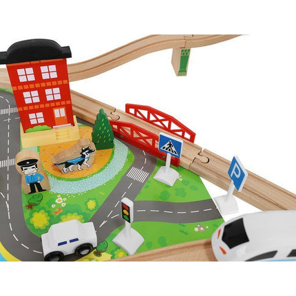 Kruzzel Houten Speelgoed treinset 88 delig met elektrische Trein - Treinspeelgoed