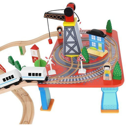 Kruzzel Houten Speelgoed treinset 88 delig met elektrische Trein - Treinspeelgoed