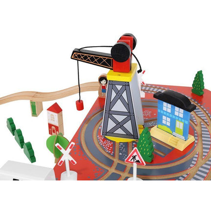 Kruzzel Houten Speelgoed treinset 88 delig met elektrische Trein - Treinspeelgoed