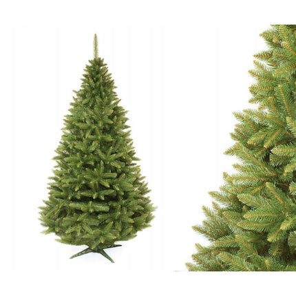Luxe Diamond kunstkerstboom 150 cm natuurspar + standaard - kunststof spar kerstboom - natuurlijke look groen / bruin