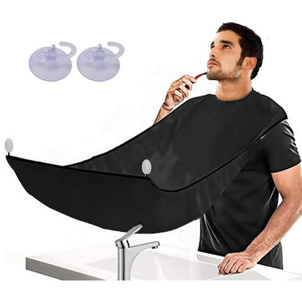 Baardschort / baard cape inclusief 2 zuignappen lichtgewicht zwart