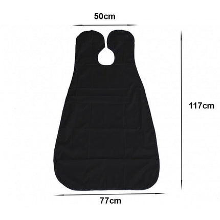 Baardschort / baard cape inclusief 2 zuignappen lichtgewicht zwart