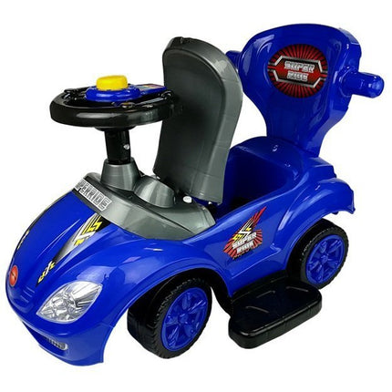 Mega Car 3 in 1 loopauto met duwstang - Groeit mee met je kind - Blauw